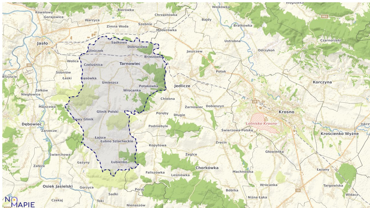 Mapa obszarów ochrony przyrody Tarnowca